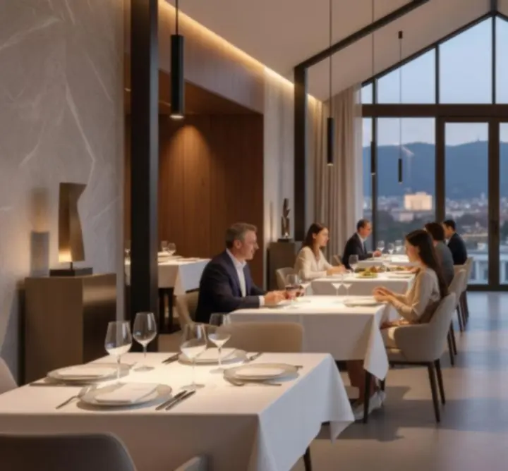 Елегантна ресторантска зала с луксозна обстановка в Sofia Spade Bistro